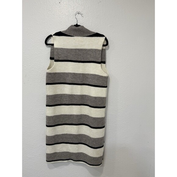 Anthropologie Womens Long Striped Open Front Knit Vest Sweater Size Xs Warm Soft - Picture 2 of 4